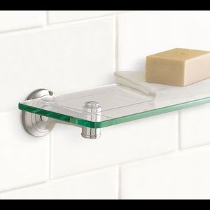 NIB NWT Pottery Barn Mercer Chrome Glass Shelf